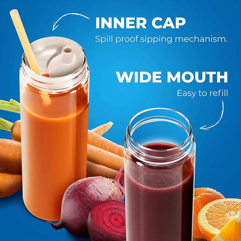 Komax bottle held in hand showing scale and lightweight portability benefit