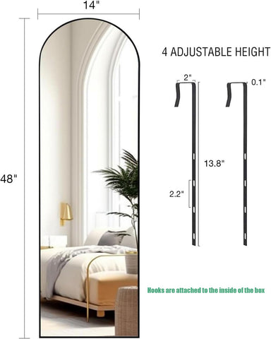 KOMCOTE leaning mirror in bedroom illustrating added light and décor enhancement