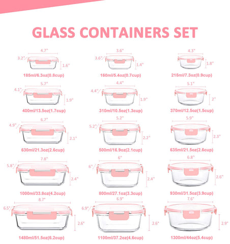KOMUEE close-up of pink snap-lock lids highlighting leak-resistant seal