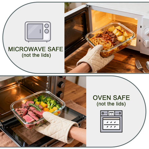 KOMUEE stackable kitchen fridge organization showing space-saving clear glass visibility