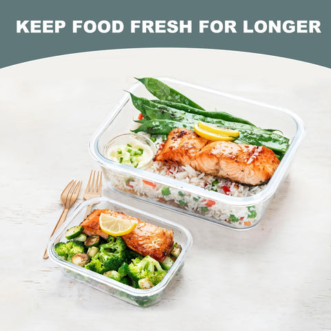 KOMUEE stacked containers inside fridge saving space and keeping meals organized