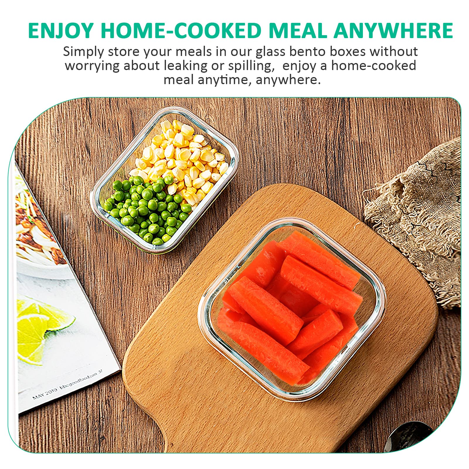 KOMUEE stacked containers in refrigerator saving space and improving organization