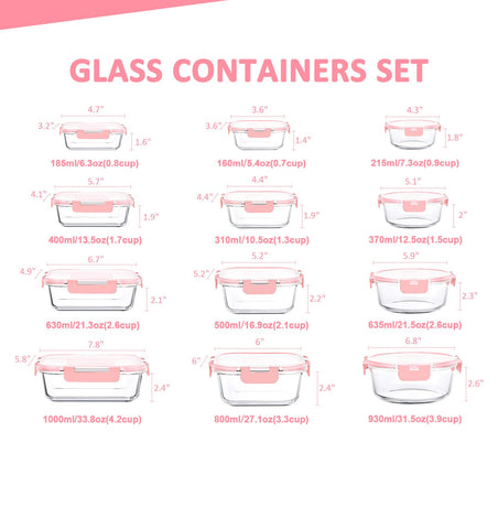 KOMUEE assorted container sizes displayed for portion planning benefit