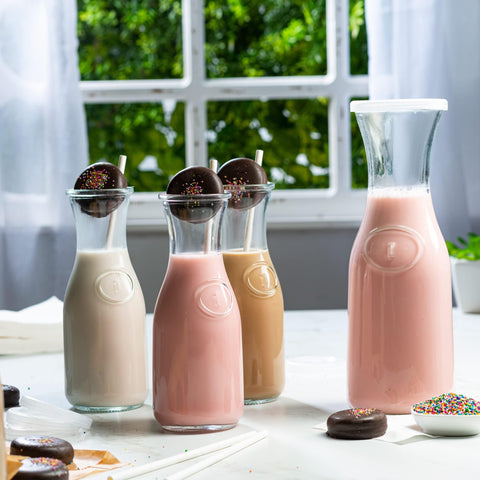 KooK three carafes styled on table for brunch enhancing presentation