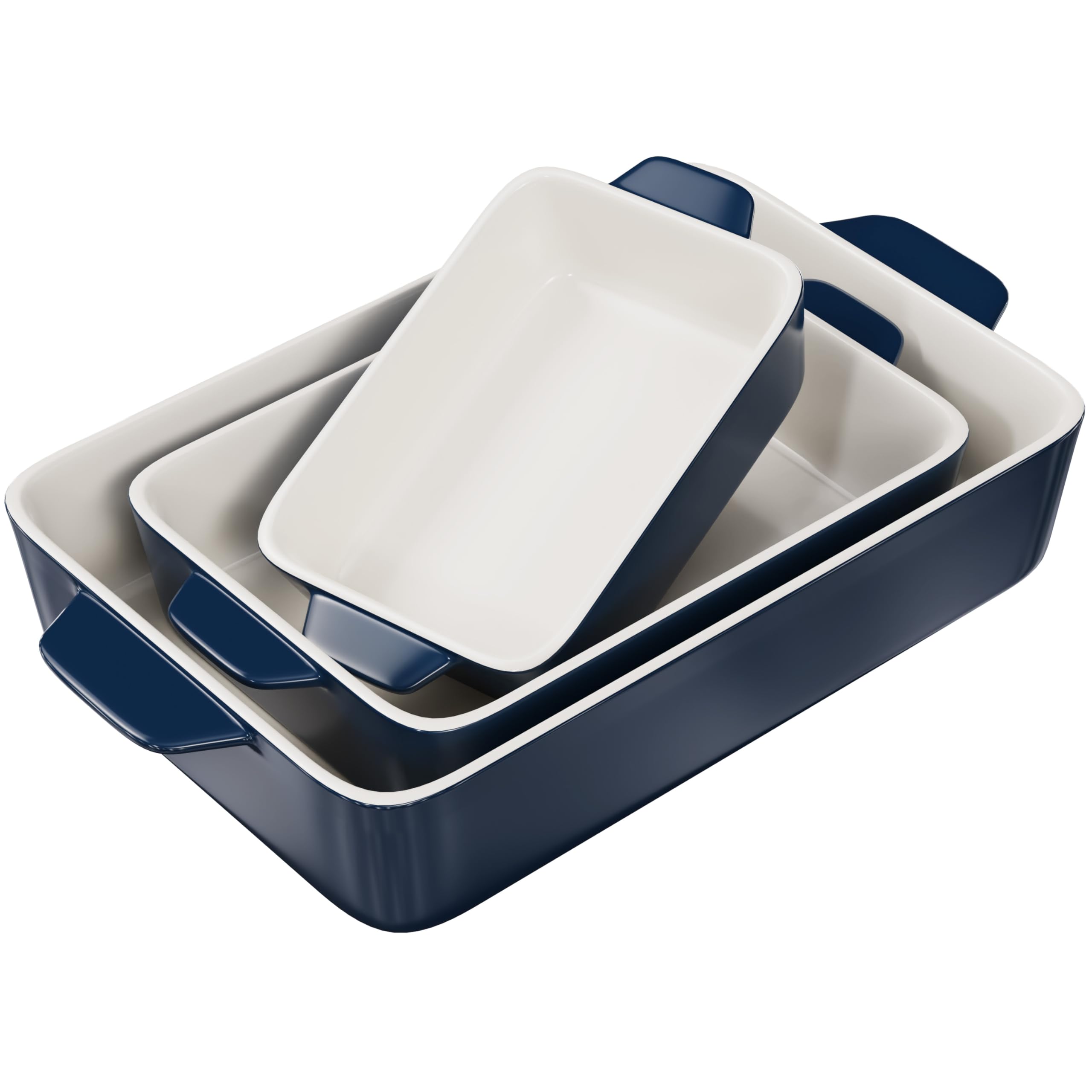 KooK front view of navy 3-piece set showing stylish home serving benefit