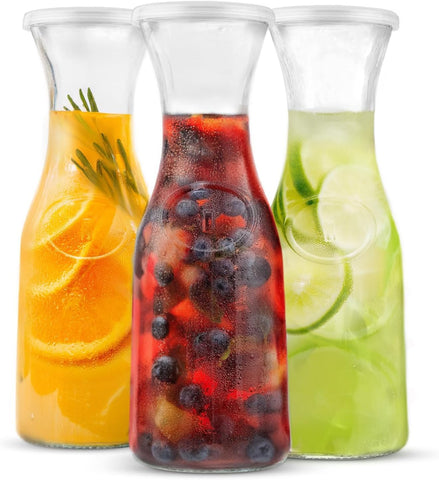 KooK clear carafe front view showing elegant hourglass shape and serving benefit