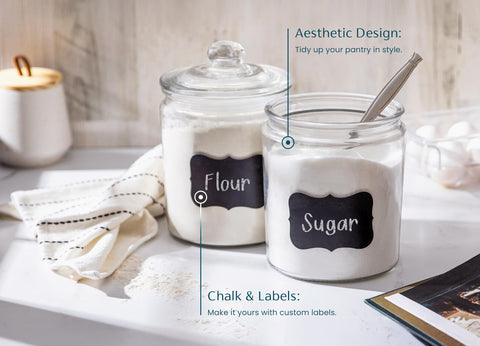 KooK jar beside measuring cup to show half-gallon scale and capacity benefit