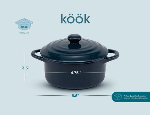 KooK mini cocotte in polyfoam packaging showing secure shipping protection benefit