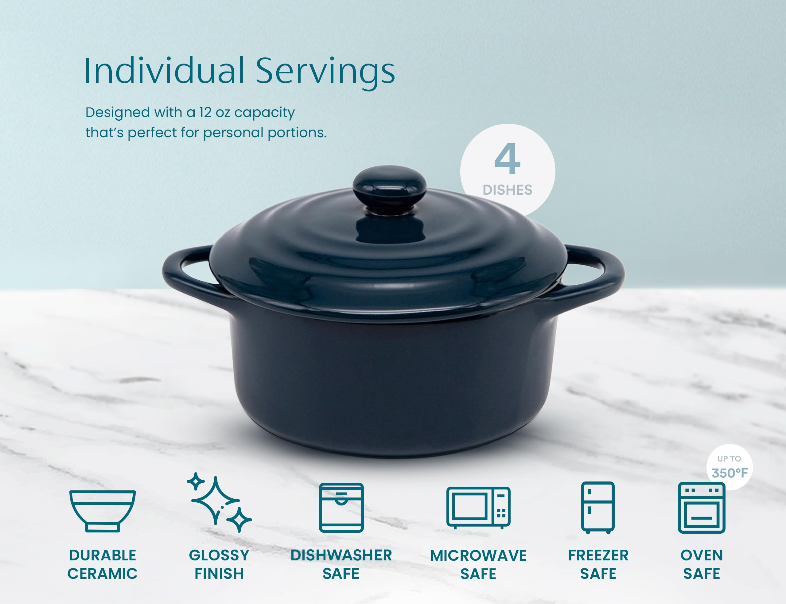 KooK mini cocotte next to spoon showing scale and individual portion benefit