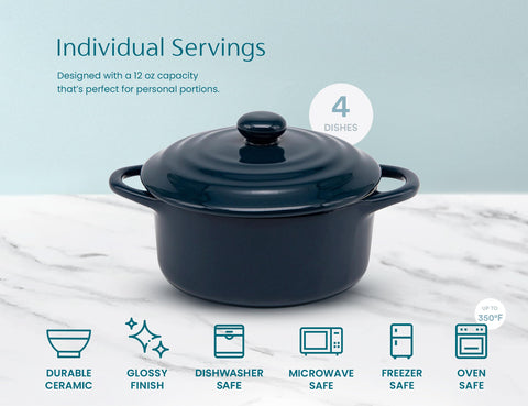 KooK mini cocotte next to spoon showing scale and individual portion benefit