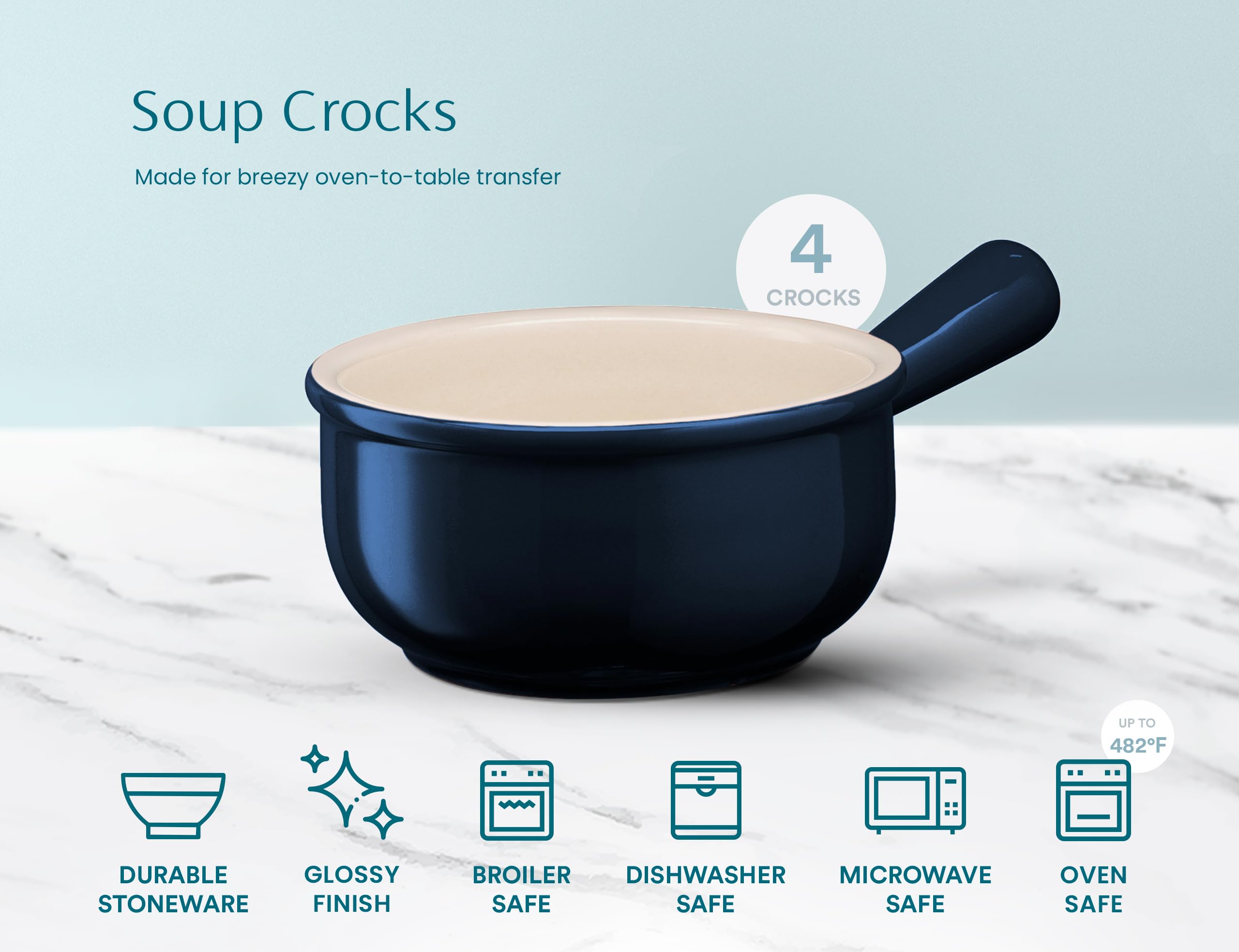 KooK casserole crock on oven rack highlighting high-heat cooking safety