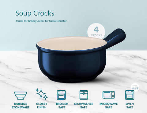 KooK casserole crock on oven rack highlighting high-heat cooking safety