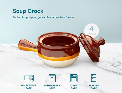 KooK crock next to spoon and bread to show size and practical serving scale
