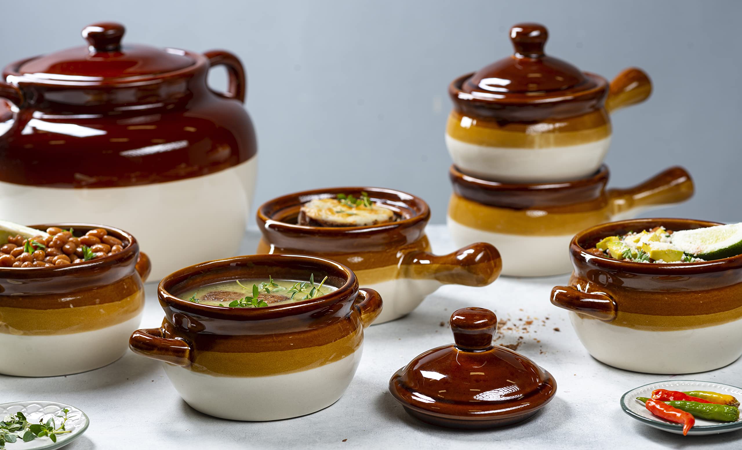 KooK stacked crocks to illustrate space-saving storage and organized kitchen convenience