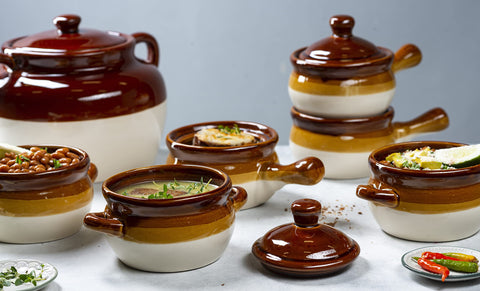 KooK stacked crocks to illustrate space-saving storage and organized kitchen convenience