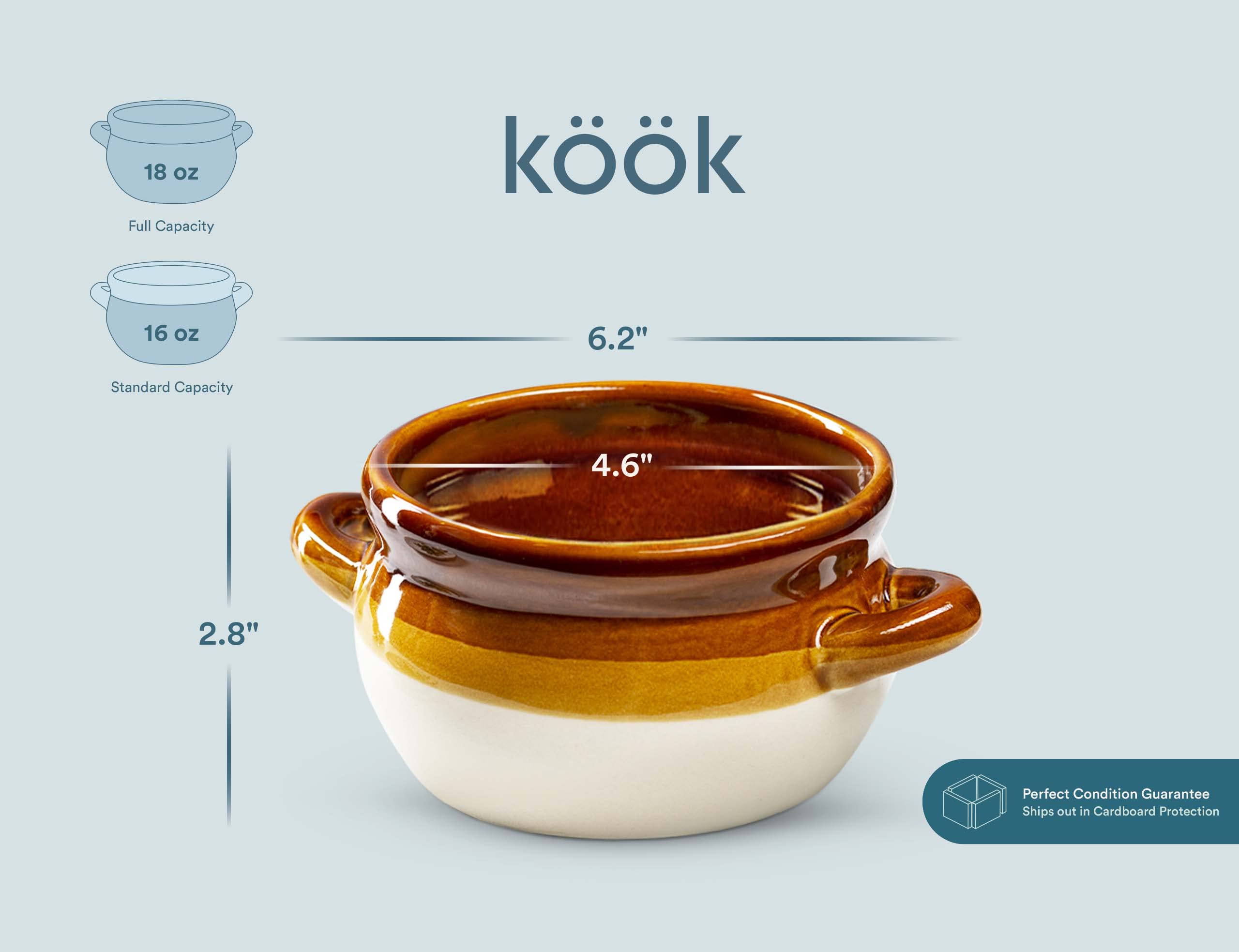 KooK crock beside spoon for scale showing 18-ounce single-serve portion size