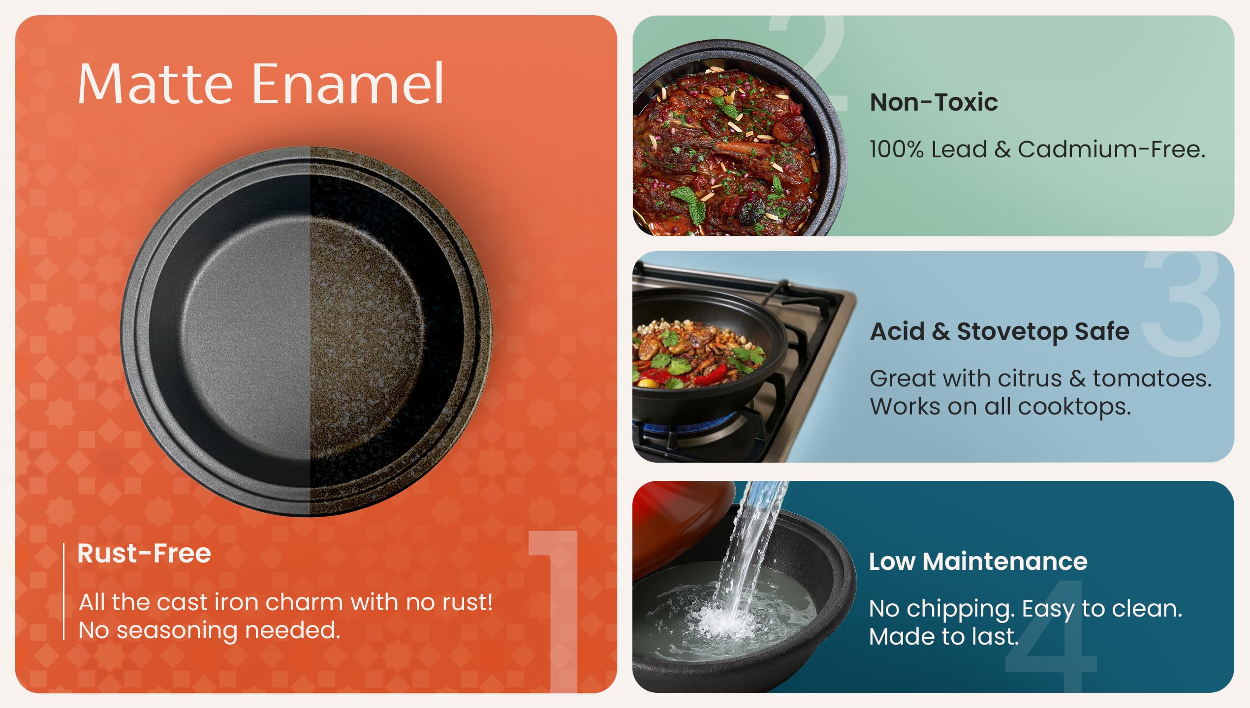 KooK tagine on induction stove demonstrating compatibility and even heating