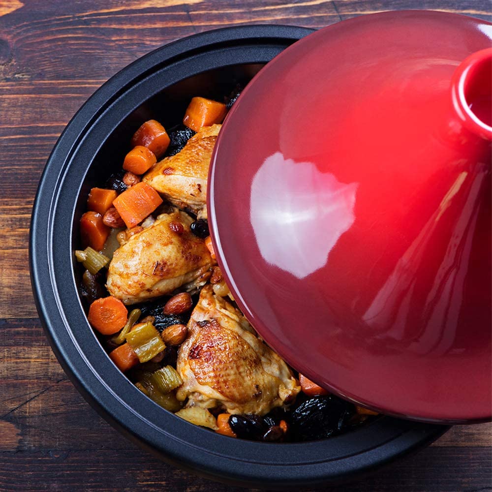 KooK tagine cooking on induction stove demonstrating versatile cooktop use