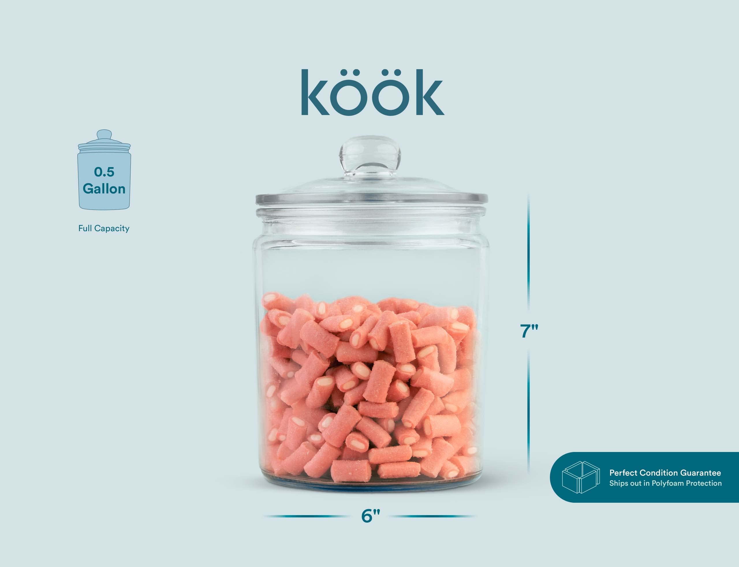 KooK close detail of chip-resistant glass highlighting durable finish benefit
