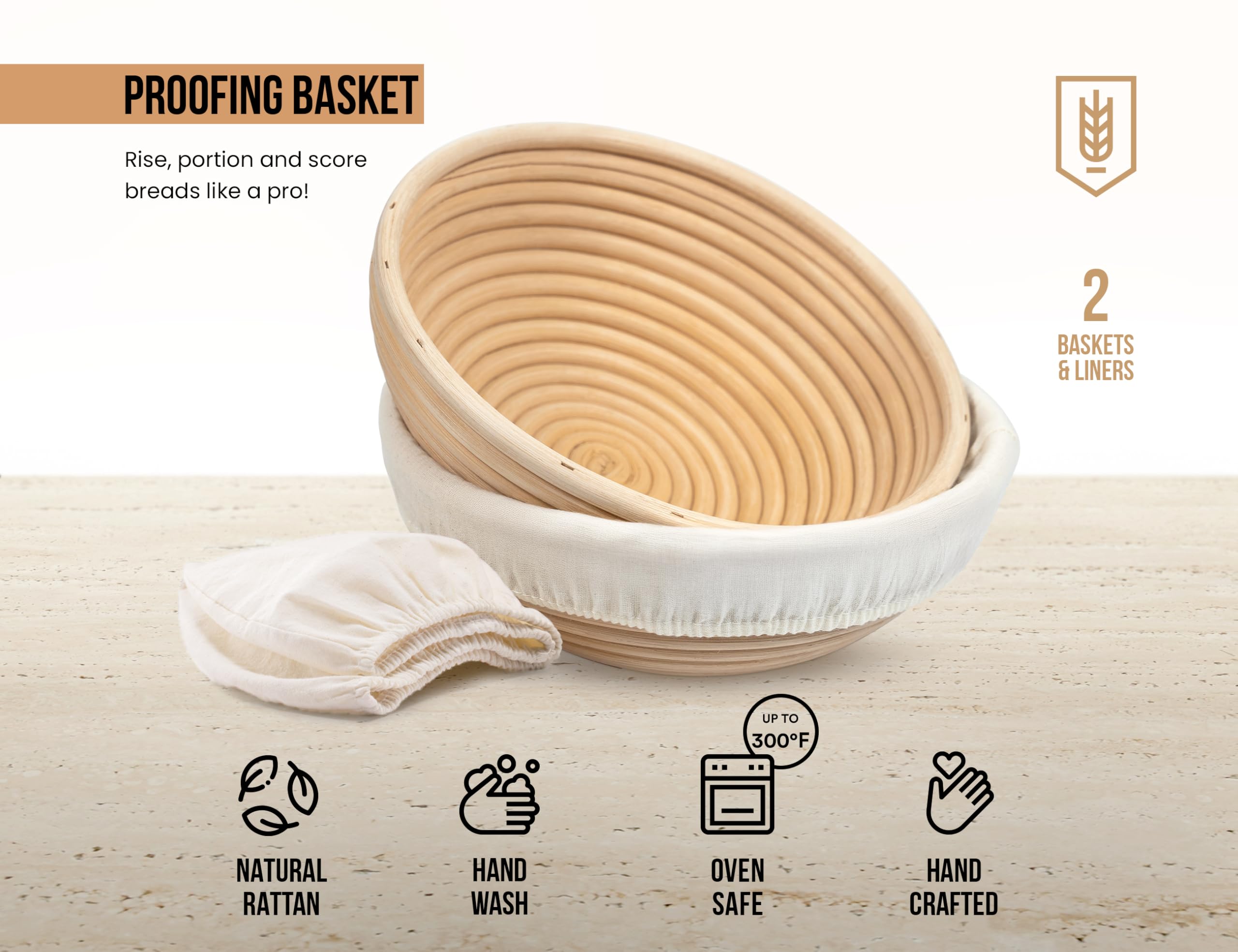 Kook detailed ring pattern impression on dough, creating artisan visual crust cues