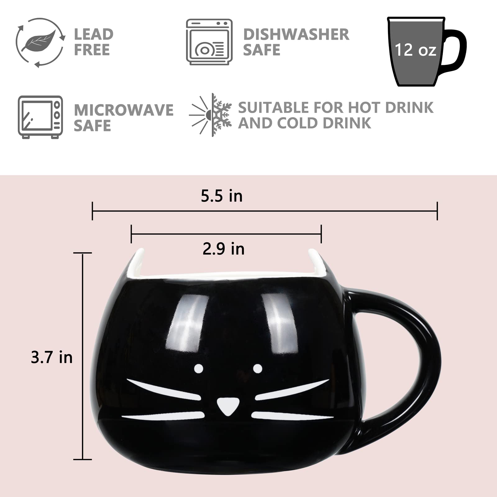 Koolkatkoo white mug front view showing clean glaze and classic silhouette