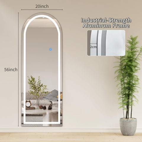 Koonmi mirror leaning against wall illustrating flexible, no-installation placement benefit