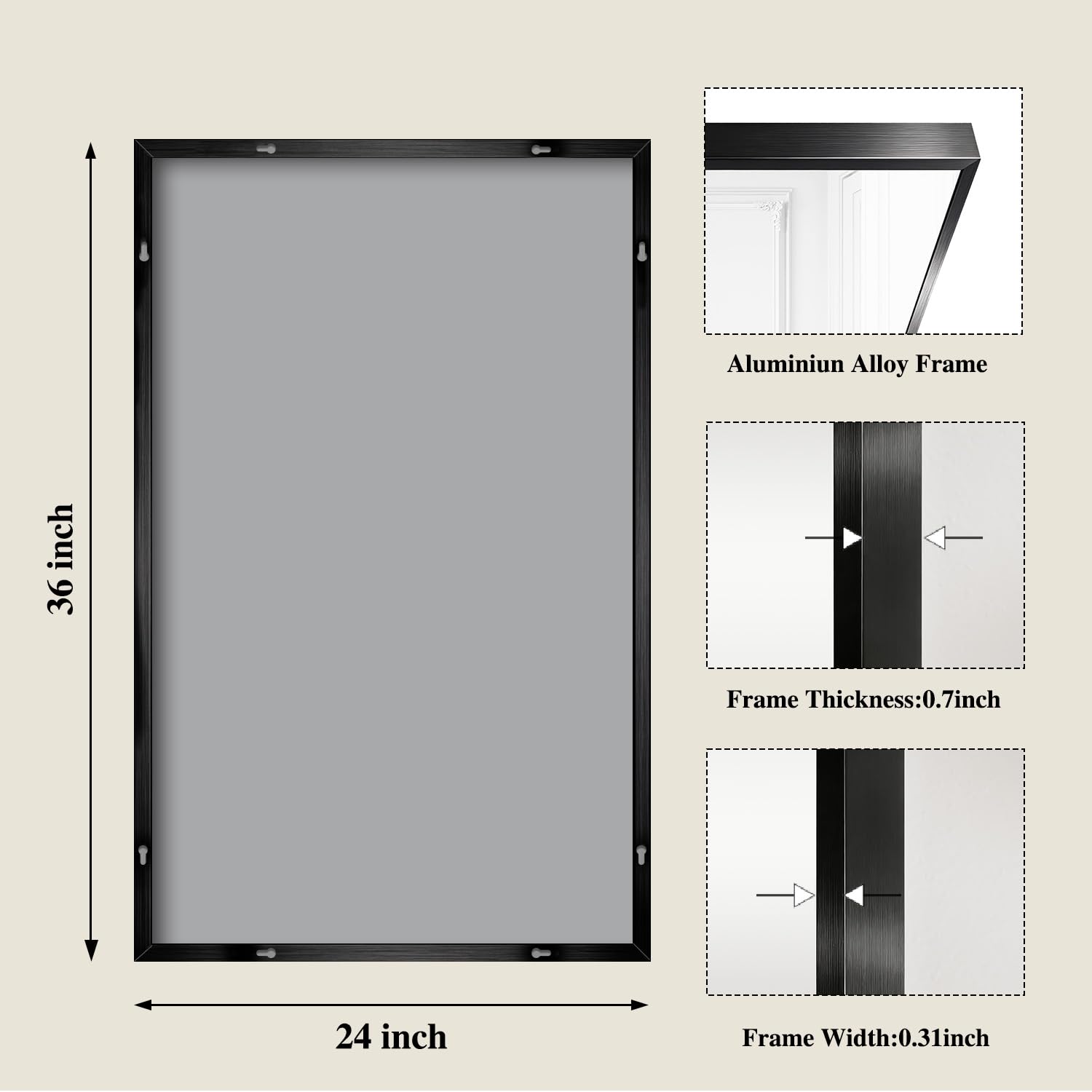 Koonmi close-up of brushed black aluminum frame highlighting corrosion resistance benefit