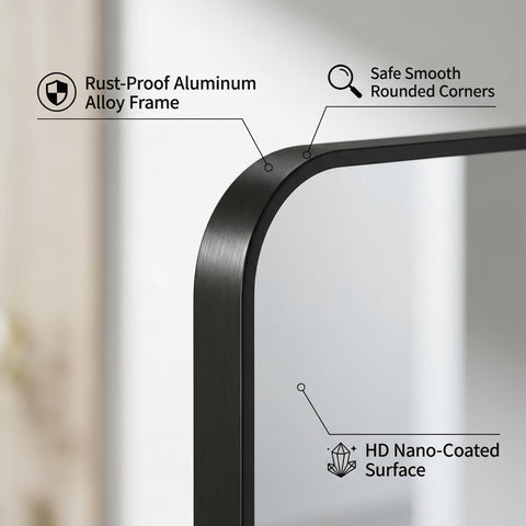 Koonmi close-up of tempered glass edge showing distortion-free reflection benefit