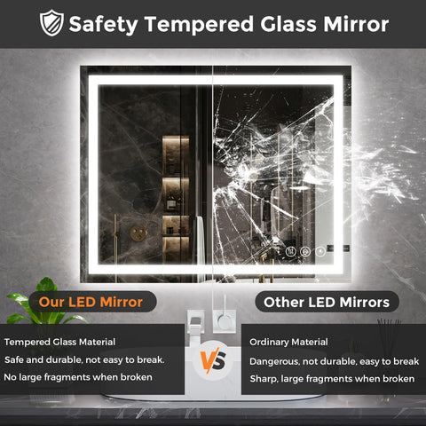 Koonmi closeup tempered glass showing clear, shatter-proof reflection