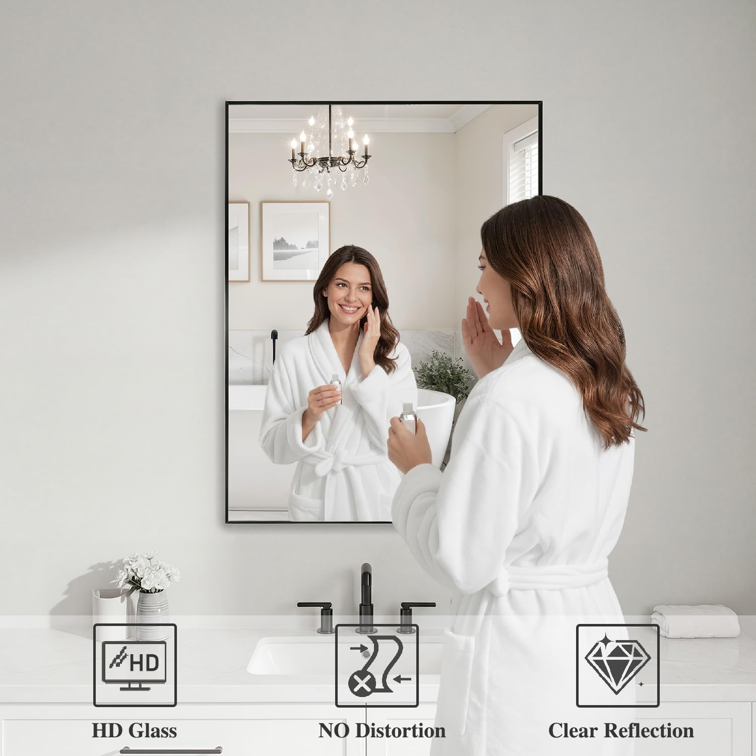 Koonmi mirror back with explosion-proof film showing safety protection