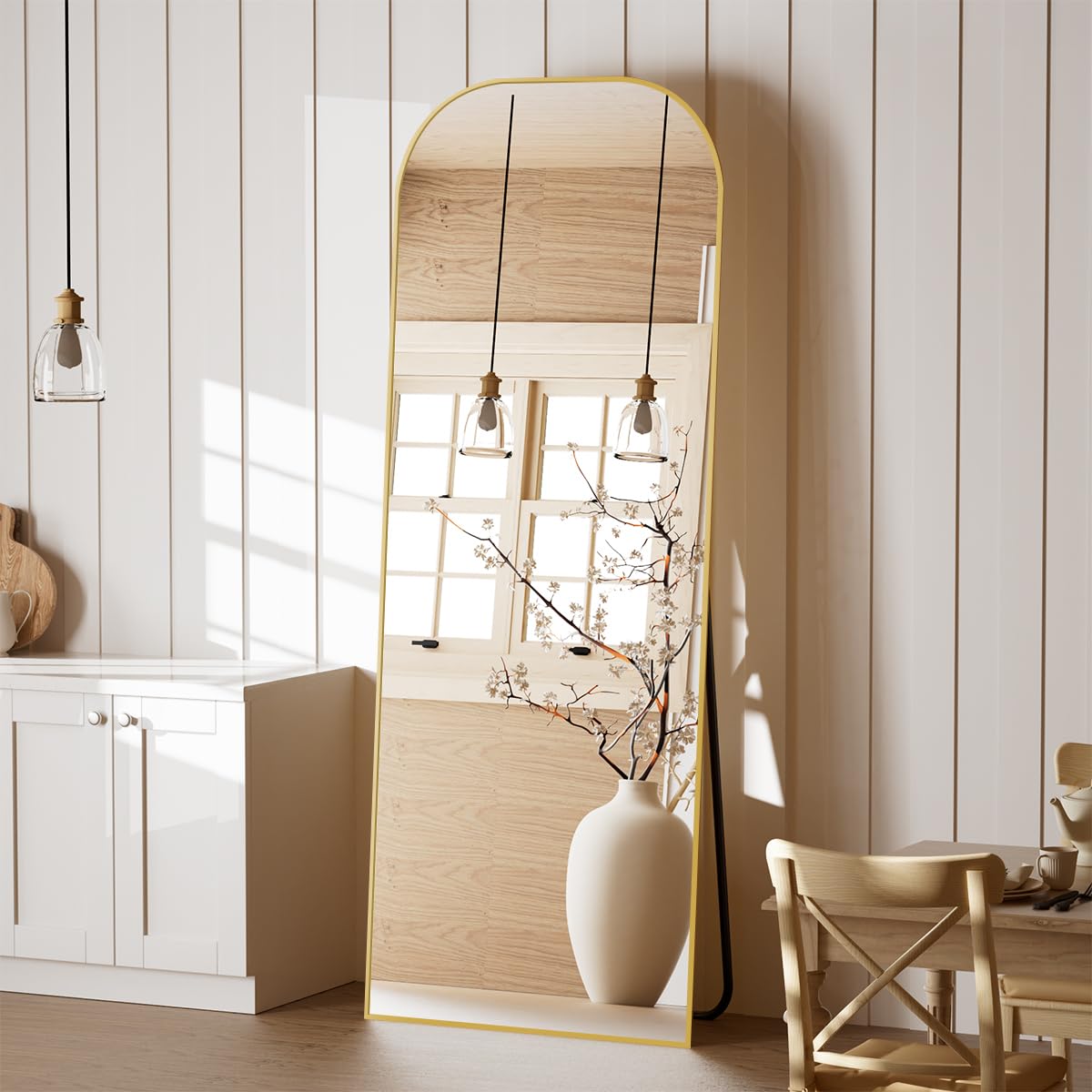Koonmi full length mirror front view showing slim frame and full-body reflection benefit