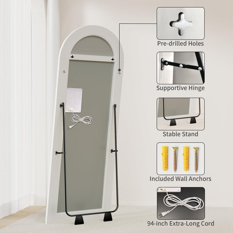 Koonmi mirror in bedroom lifestyle showing stylish, space-saving lighting benefit