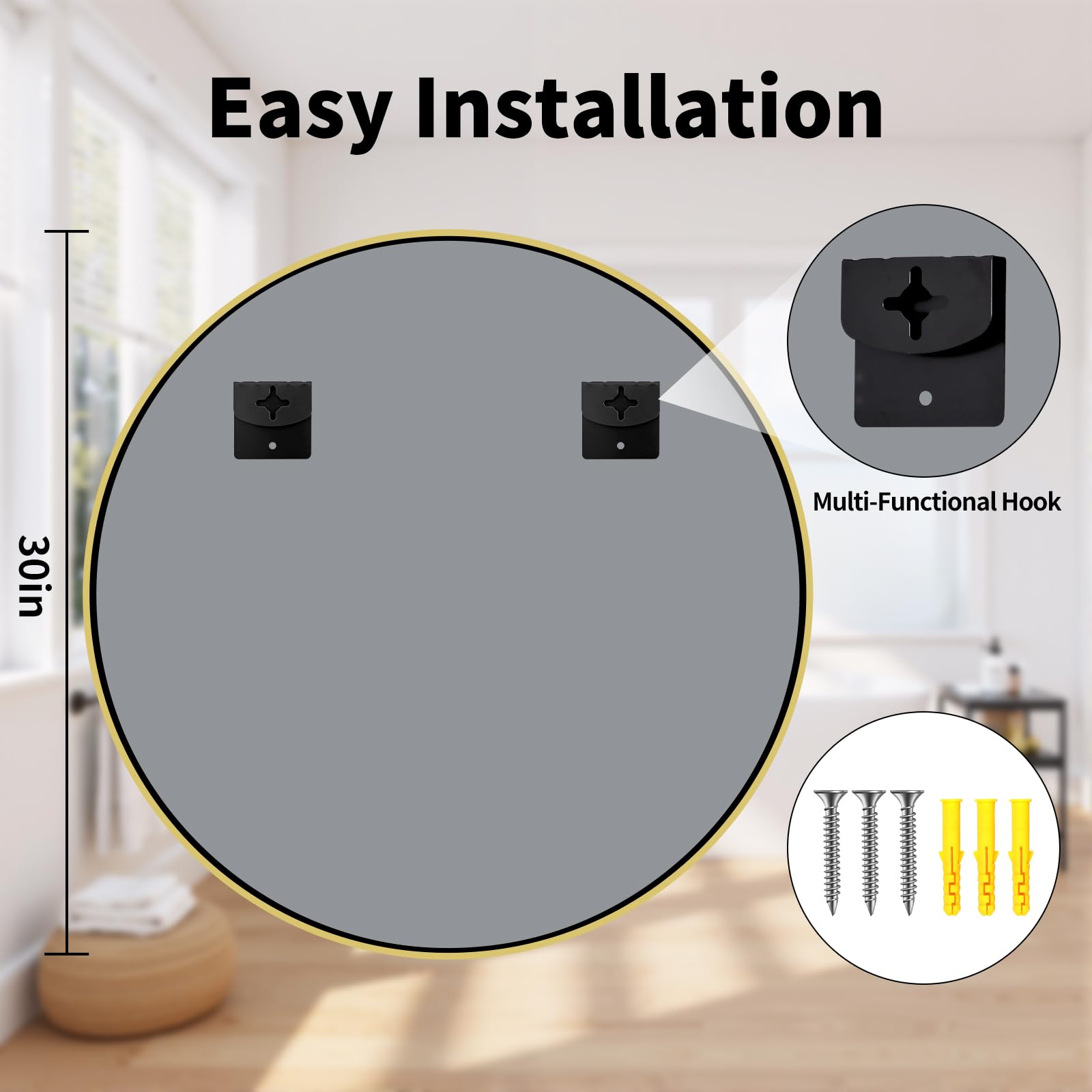 Koonmi leaning mirror bedroom staging showing flexible placement and room-enhancing effect
