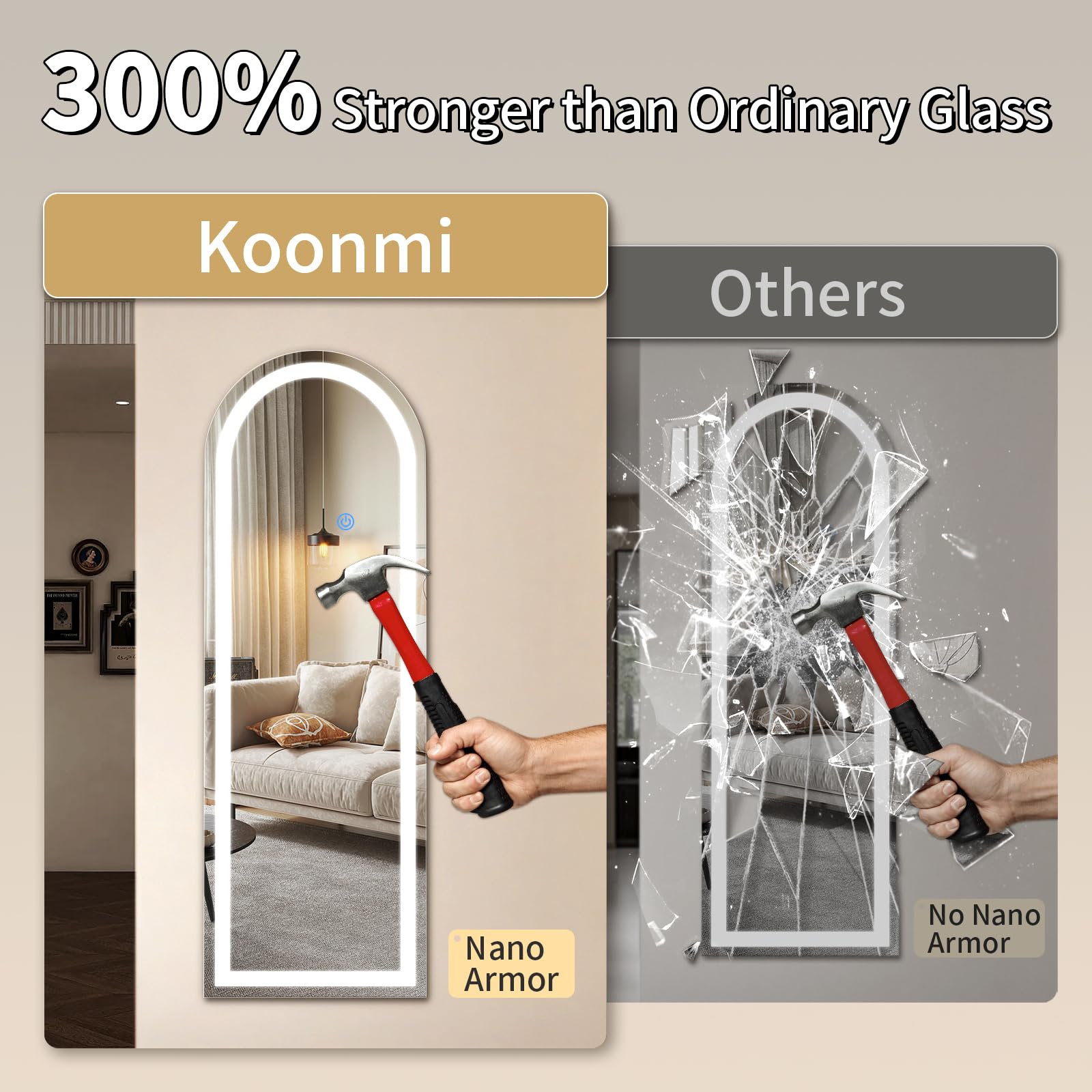 Koonmi closeup of LED lights showing bright, shadow-free illumination benefit