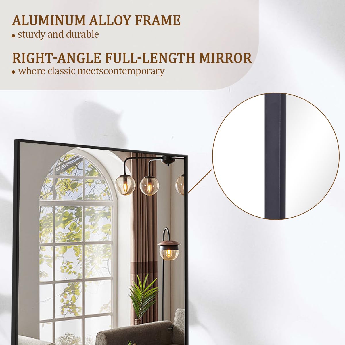Koonmi mirror in bedroom lifestyle improves light and room depth