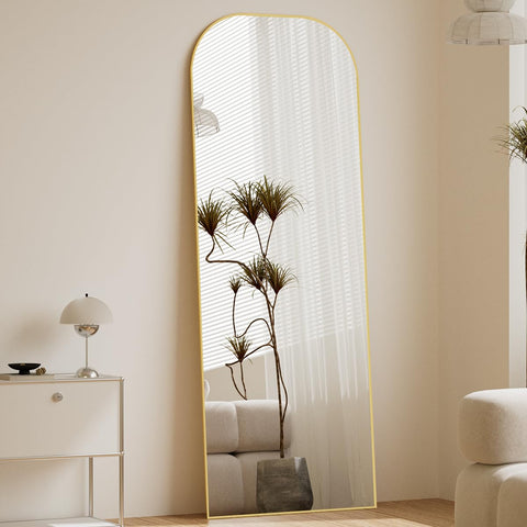 Koonmi mirror scale comparison with door illustrating 56x21 size for space planning benefit