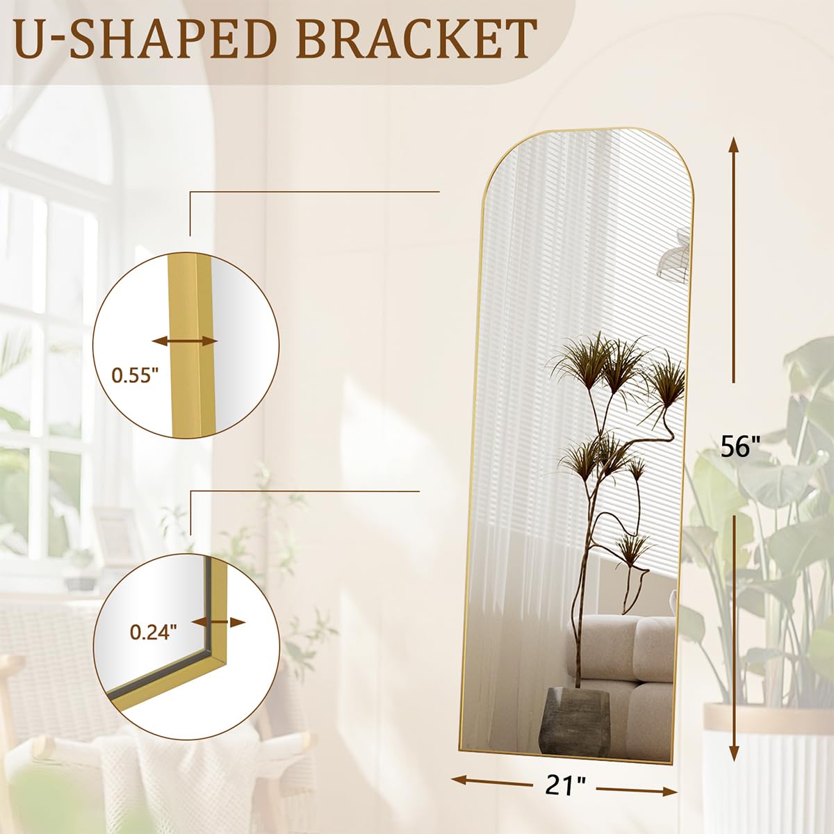 Koonmi mirror tilted use view demonstrating adjustable angle for perfect outfit checks benefit