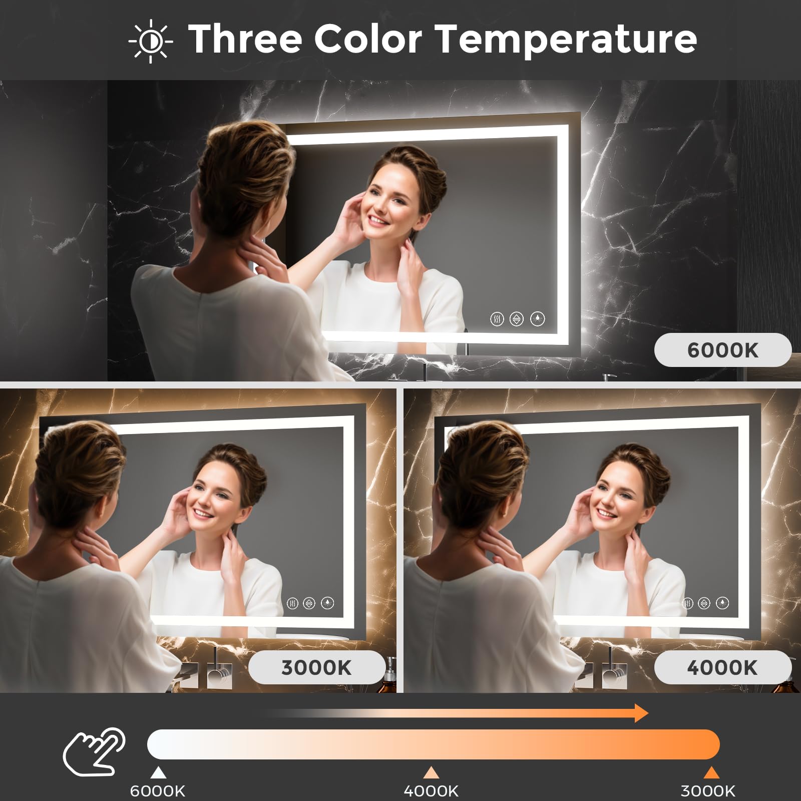 Koonmi mirror mounted vertically showing flexible installation options