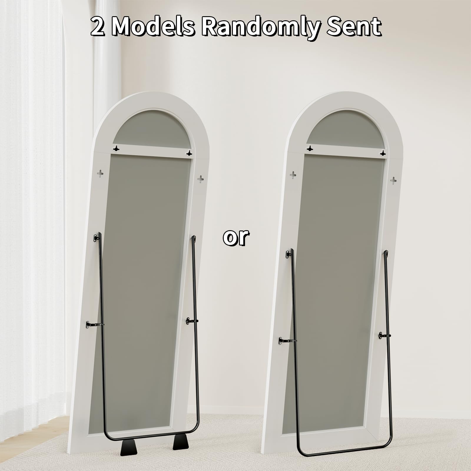 Koonmi mirror size comparison with person showing full-body visibility advantage