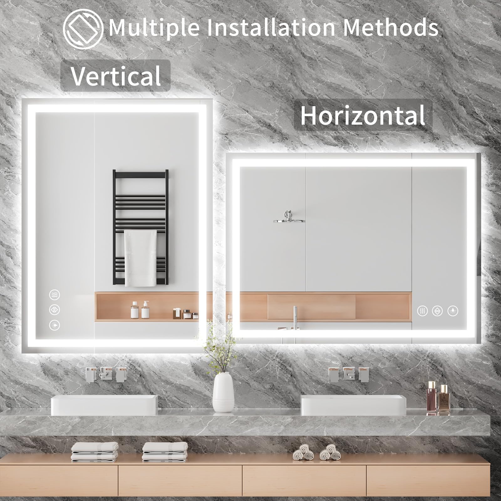 Koonmi touch controls close-up with memory function for quick lighting setup