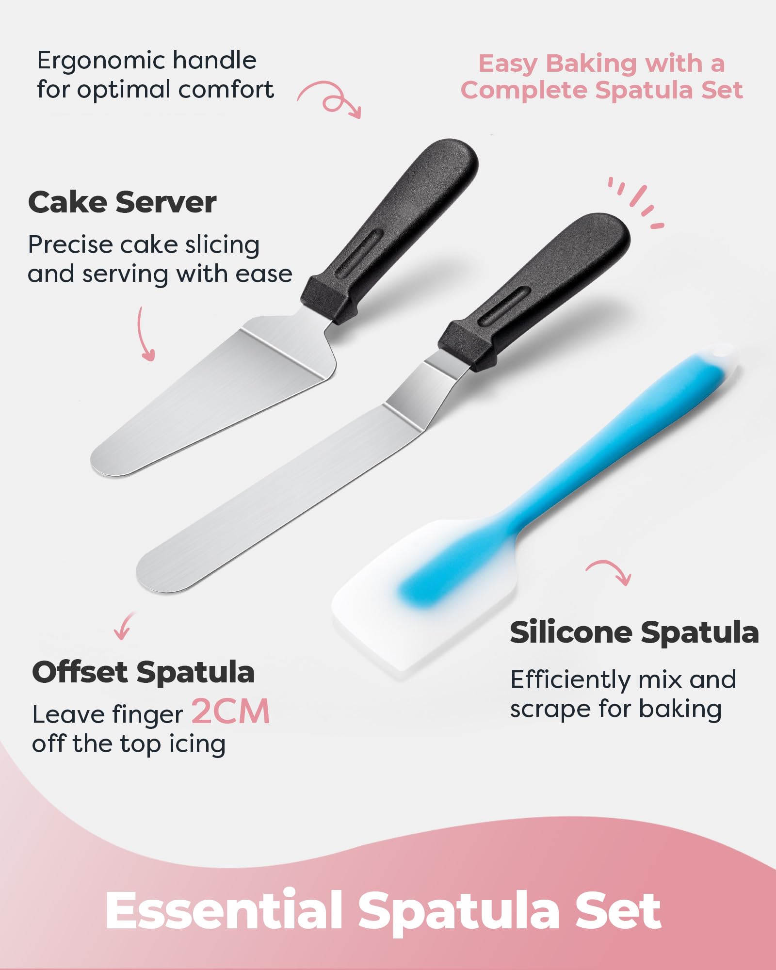 Kootek cake server detail for clean slicing and serving benefit