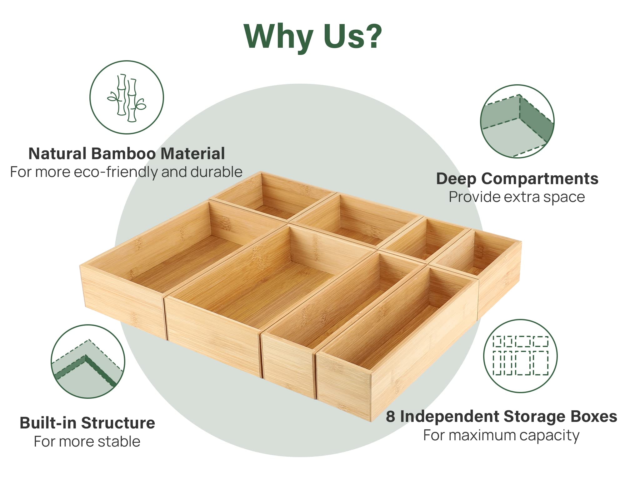 Kootek close-up bamboo grain and engineered base for long-lasting durability