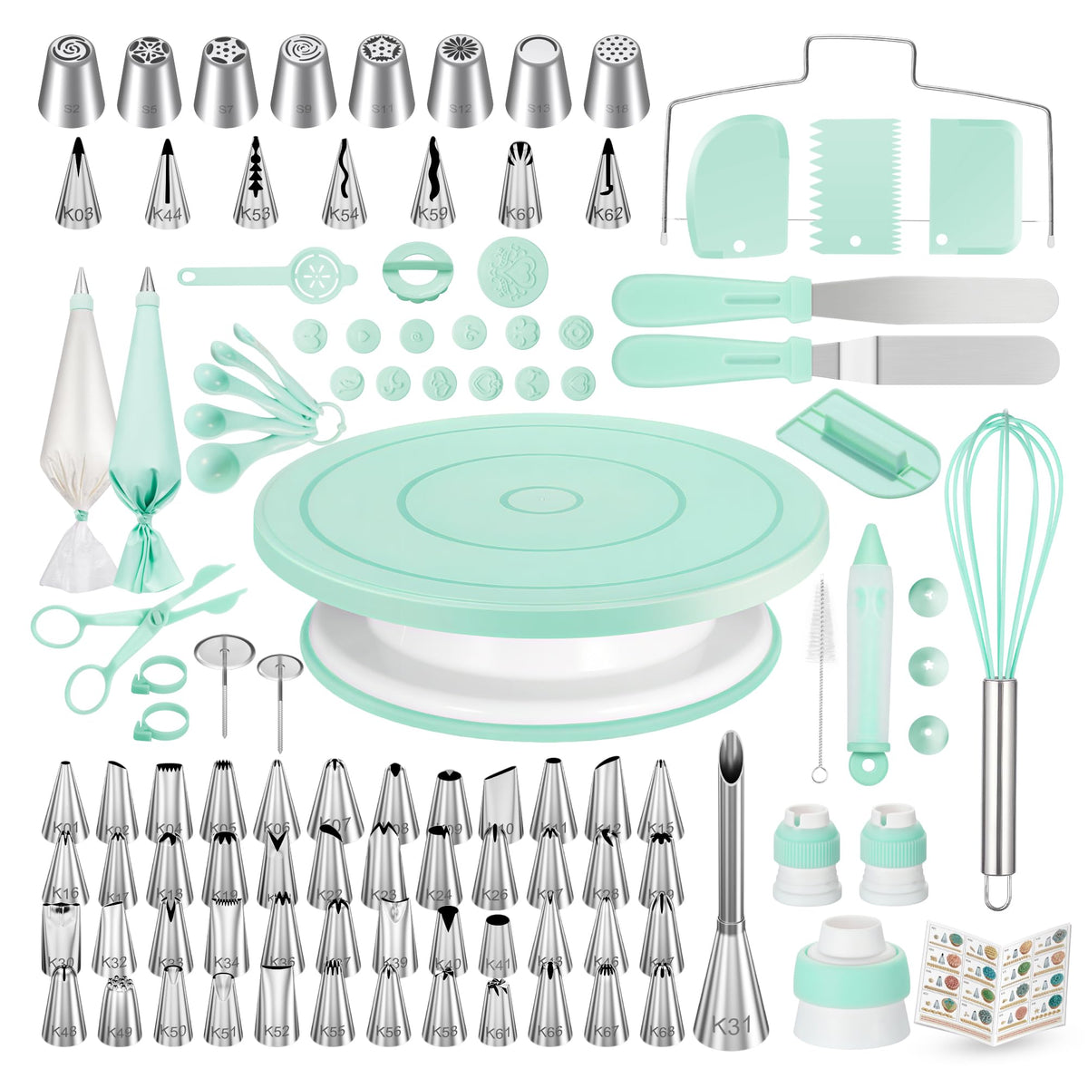 Kootek front view showing turntable and included tools, highlights completeness