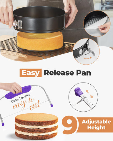 Kootek stainless angled and straight spatulas smoothing frosting precisely