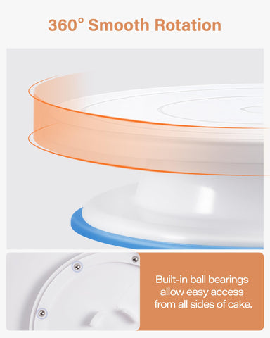 Kootek rotating turntable close-up showing non-slip surface for steady decorating