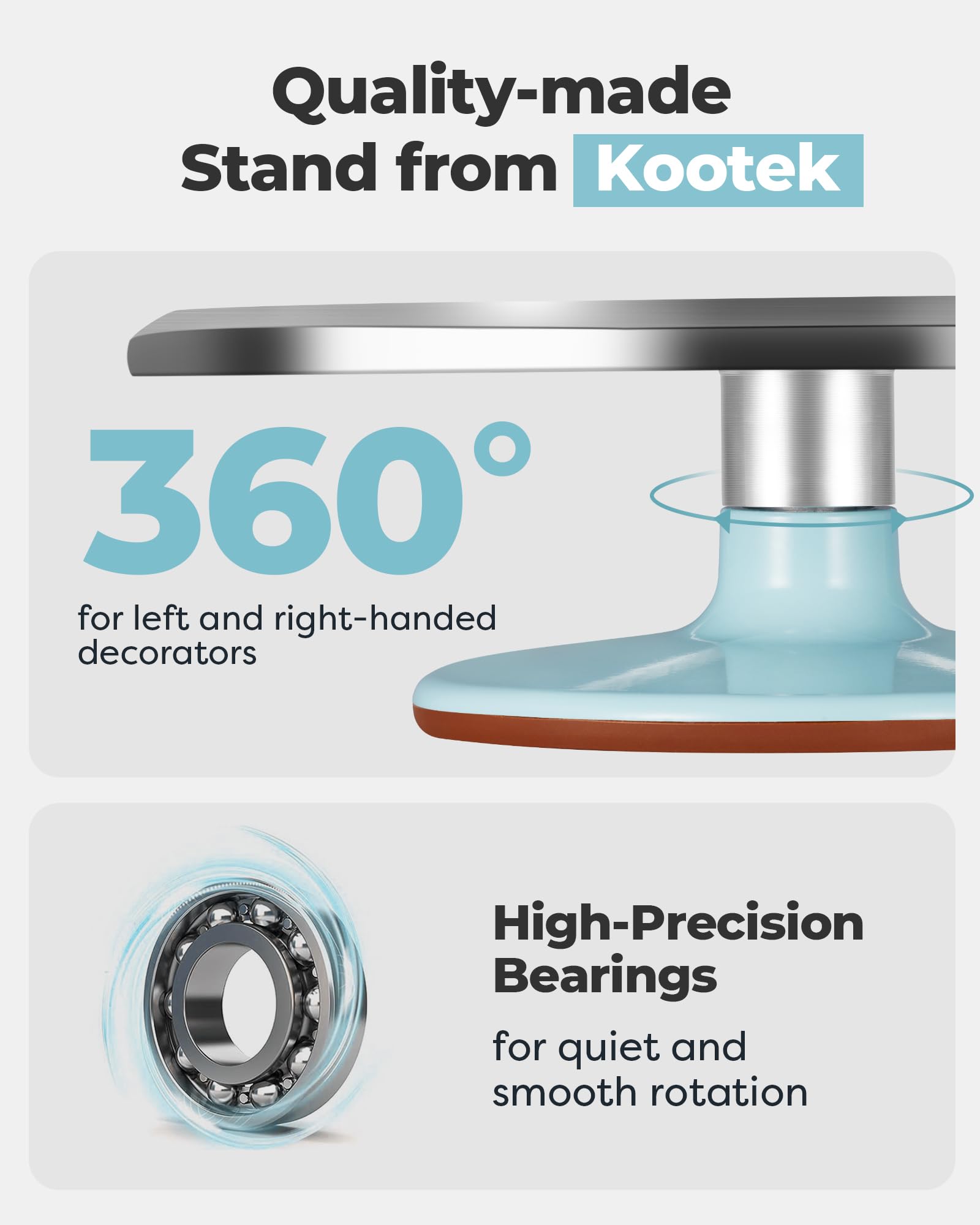 Kootek rubber feet and sturdy base providing wobble-free stability