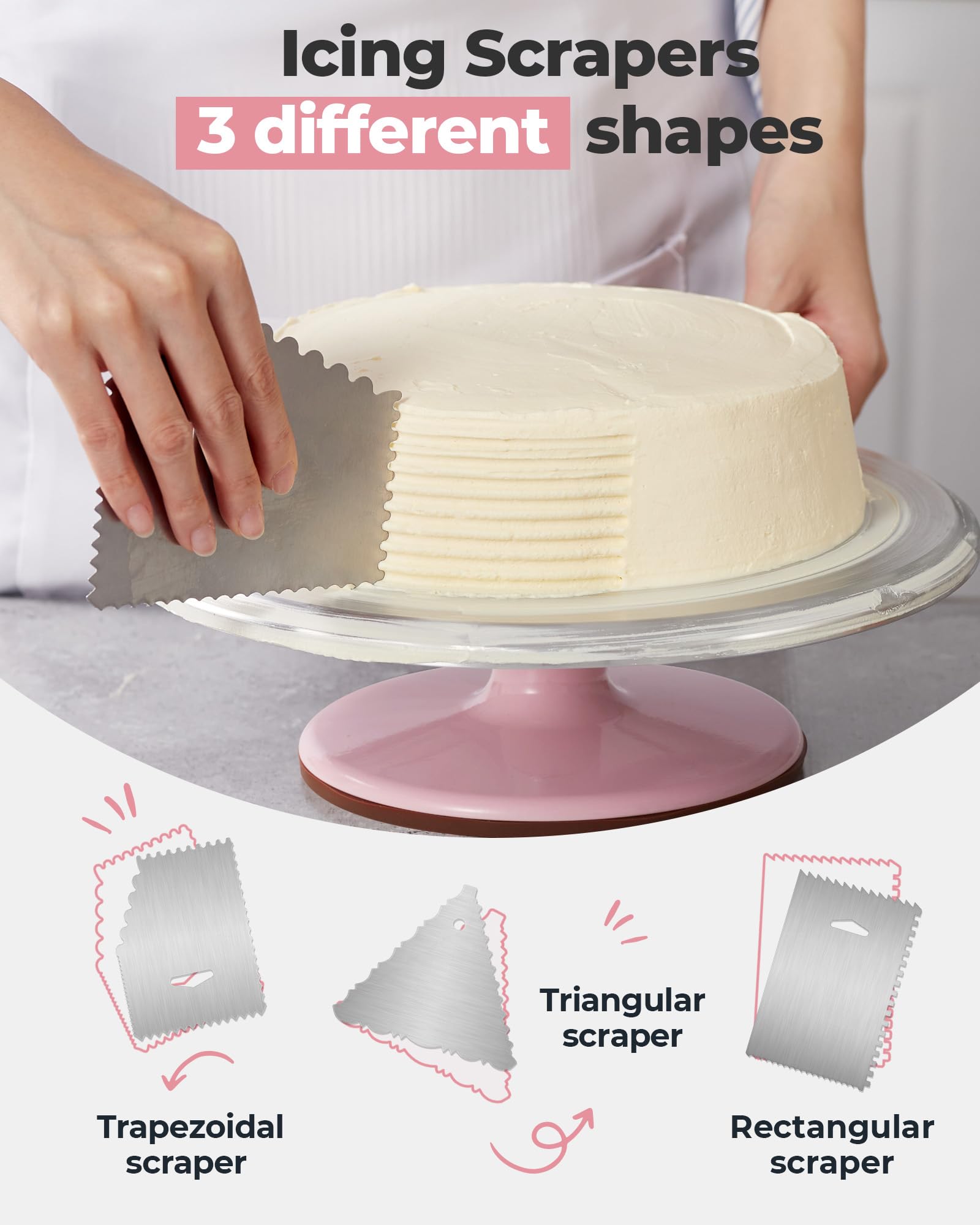 Kootek spinning turntable in use enabling smooth, even frosting