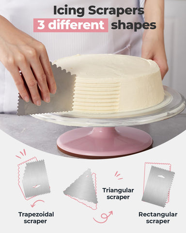 Kootek spinning turntable in use enabling smooth, even frosting