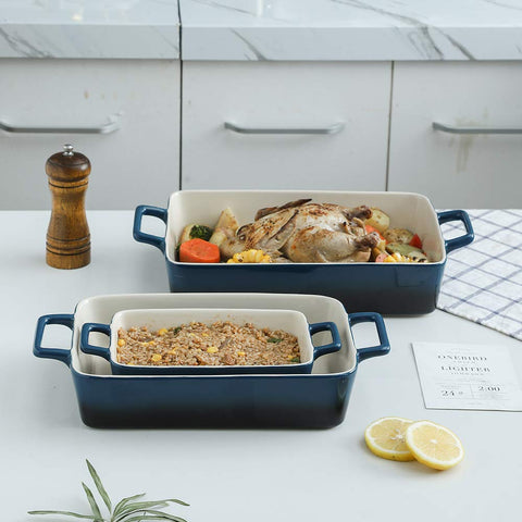 KOOV lasagna baked in pan, attractive oven-to-table presentation