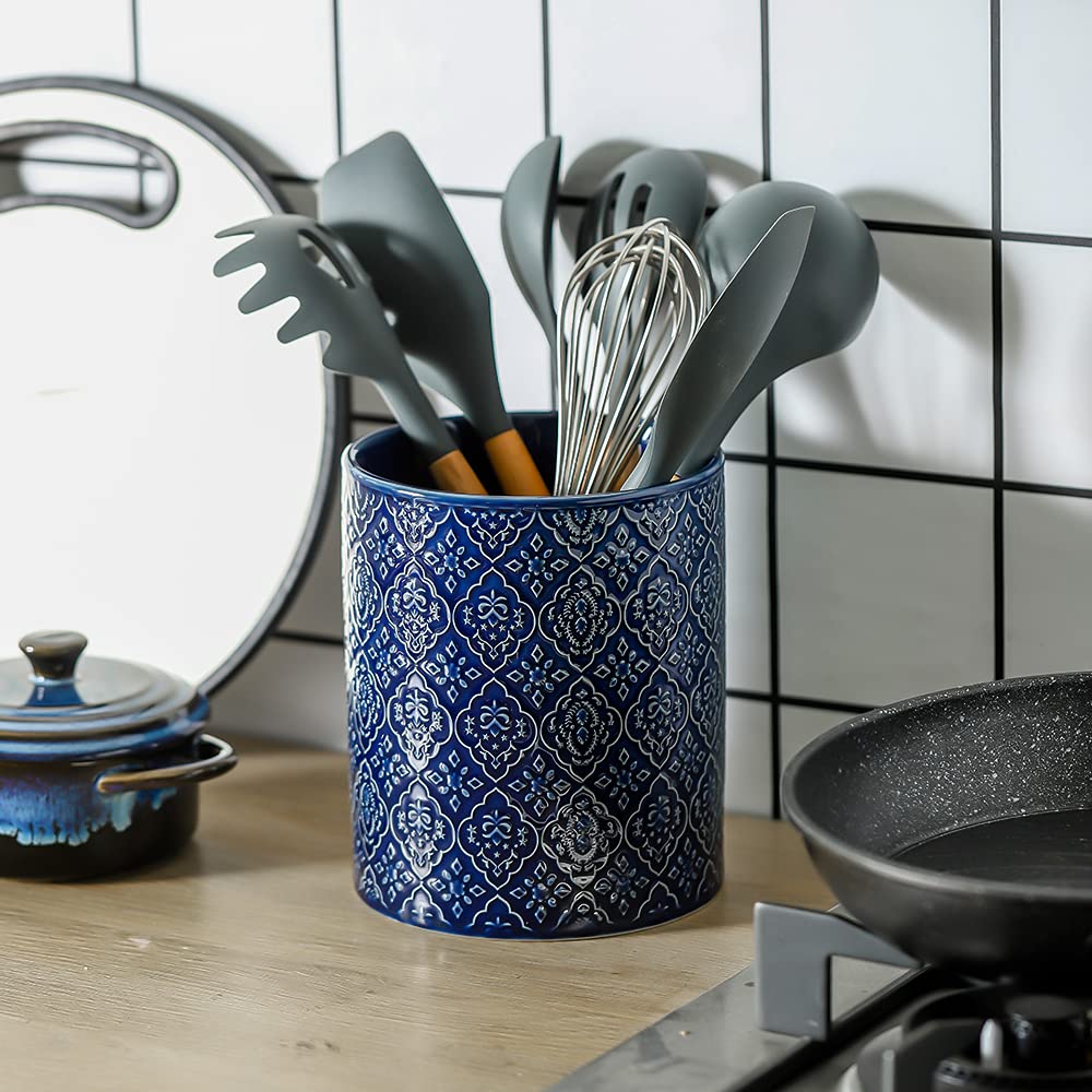 KOOV crock filled with utensils on counter demonstrating easy access benefit